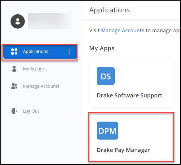 Image showing the Drake Pay Manager icon on the Drake User Manager.